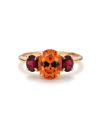 SLAETS Jewellery One-of-a-kind Multicolor Trilogy Ring with Orange Mandarine Garnet and Red Garnets, 18Kt Rosegold (watches)